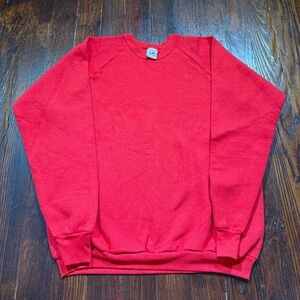 Vintage Fruit Of Loom Sweatshirt Mens XL Red Blank 50/50 Crewneck MADE IN USA